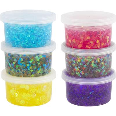 Creativ Company Sequin clay, blauw/groen harmonie, paars/roze harmonie, 6x60 gr/ 1 doos Creativ Company Sequin clay, blauw/groen harmonie, paars/roze harmonie, 6x60 gr/ 1 doos