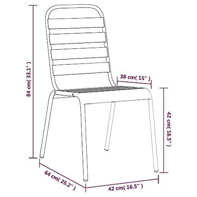 7-delige Tuinset staal antracietkleurig