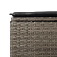 2-delige Loungeset met kussens poly rattan acacia grijs - thumbnail