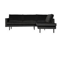 WOOOD Rodeo hoekbank rechts velvet Antraciet - thumbnail