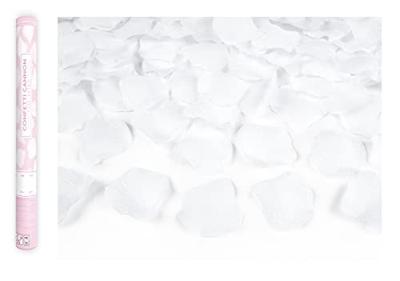 Confetti Kanon Rozenblaadjes wit 40 cm