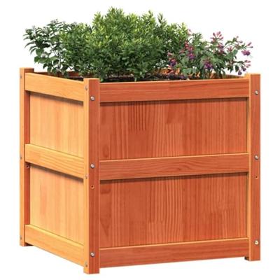 VidaXL Plantenbak 60x60x60 cm massief grenenhout wasbruin VidaXL Plantenbak 60x60x60 cm massief grenenhout wasbruin