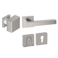 Hardbrass Voordeurset Quadro 60 3-delig vierkant SKG3 met kerntrekbeveiliging - RVS - thumbnail