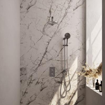 Brushed Edition thermostatische inbouw regendouche SET met 3-weg omstelling en 20 cm douchekop