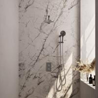 Brushed Edition thermostatische inbouw regendouche SET met 3-weg omstelling en 20 cm douchekop - thumbnail