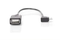 DIGITUS USB 2.0 adapterkabel - 0,15 m - USB Micro B (M) naar USB A (F) - 480 Mbps - USB-adapter - Zwart - thumbnail