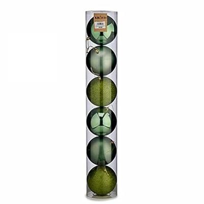 Set kerstballen 6 Onderdelen Groen Plastic Ø 12 cm (6 Stuks)