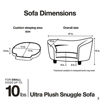 Enchanted hondenmand sofa ultra pluche snuggle donkergrijs 68x40,5x37,5 cm
