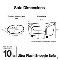 Enchanted hondenmand sofa ultra pluche snuggle donkergrijs 68x40,5x37,5 cm - thumbnail