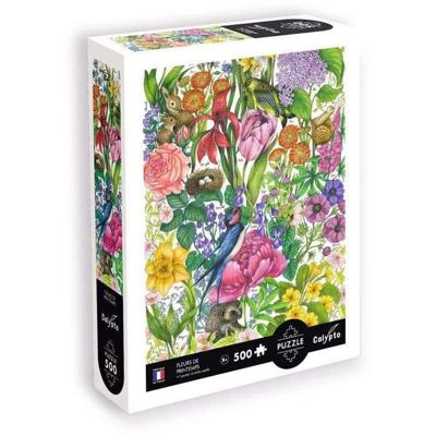 Puzzel - SENTOSPHERE - Calypto - 500 stukjes - Lentebloemen - Zijdezachte afwerking - Geschikt voor kinderen vanaf 8 jaar
