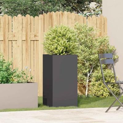 Plantenbak 40x40x80 cm koudgewalst staal zwart