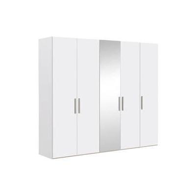 Goossens Kledingkast Easy Storage Ddk, Kledingkast 253 cm breed, 220 cm hoog, 4x draaideur en 1x spiegel draaideur midden