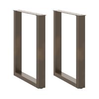 Eettafelpoten 2 st U-vormig 70x(72-73) cm staal naturel - thumbnail