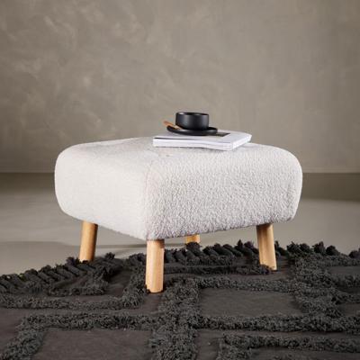 Nohr Poef 'Sapna' Teddy, kleur Wit