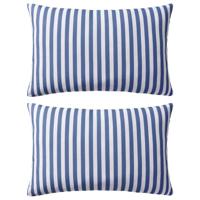 VidaXL Buitenkussens 60x40 cm gestreept marineblauw 2 st - thumbnail
