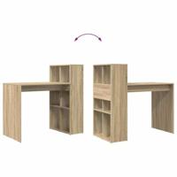 Bureau met plank Sonoma eiken 108 x 55 x 103.5 cm Bewerkt hout - thumbnail
