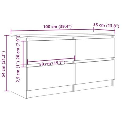 Tv-meubel 100x35x54 cm bewerkt hout betongrijs