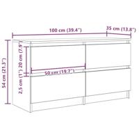 Tv-meubel 100x35x54 cm bewerkt hout betongrijs - thumbnail