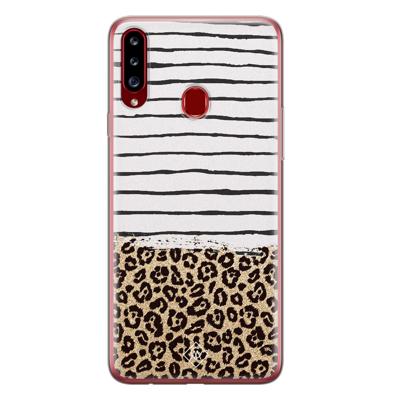 Samsung Galaxy A20s siliconen telefoonhoesje - Leopard lines
