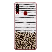 Samsung Galaxy A20s siliconen telefoonhoesje - Leopard lines - thumbnail