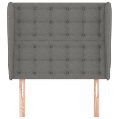 Hoofdbord met randen 103x23x118/128 cm stof donkergrijs