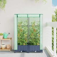 VidaXL Plantenbak verhoogd met kashoes 80x40x123 cm rattanlook - thumbnail
