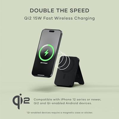 Satechi OntheGo magnetische Qi2 Powerbank met Stand (10.000mAh/20W) - Black - thumbnail
