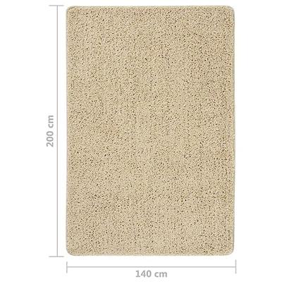 VidaXL Vloerkleed shaggy anti-slip 140x200 cm crèmekleurig
