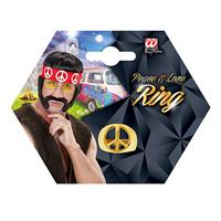 Peace and Love rind goud - thumbnail