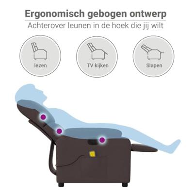 Massagestoel verstelbaar stof donkerbruin