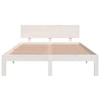 Bedframe massief hout wit 135x190 cm 4FT6 Double - thumbnail