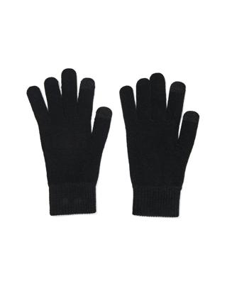 HEMA Heren handschoenen met touchscreen gebreid (zwart)