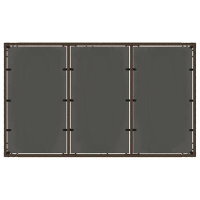 Tuintafel met glazen blad 150x90x75 cm poly rattan bruin
