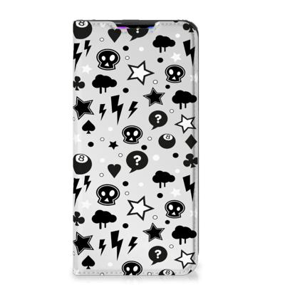 Mobiel BookCase Xiaomi Redmi 9 Silver Punk Mobiel BookCase Xiaomi Redmi 9 Silver Punk