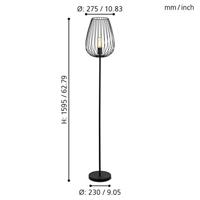 Eglo Vloerlamp e27 zwart &apos;newtown&apos; - thumbnail