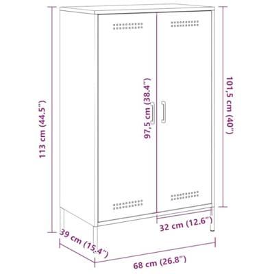 Hoge kast 68x39x113 cm staal zwart - thumbnail
