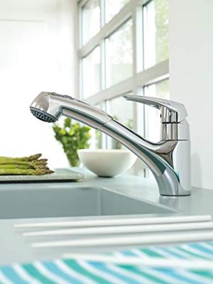 Grohe Eurodisc keukenkraan met uittrekbare handdouche Chroom - thumbnail