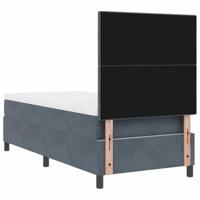 Boxspring bed met matras Donkergrijs 80 x 200 cm Fluweel - thumbnail