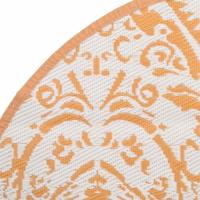 VidaXL Buitentapijt arakil ø200 cm polypropeen oranje en wit - thumbnail