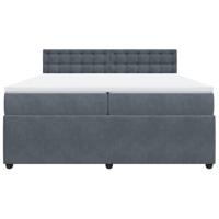 Boxspring met matras fluweel donkergrijs 200x200 cm - thumbnail
