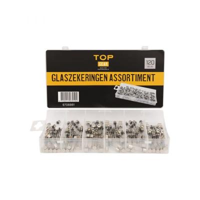 Topgear Glaszekeringen Set 120 delig 5 - 10 - 15 - 20 - 25 en 30A