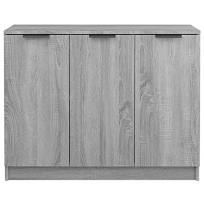Dressoir 90,5x30x70 cm bewerkt hout grijs sonoma eikenkleurig