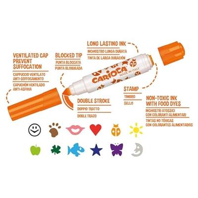 Carioca stempelstift Stamperello, doos van 6 stuks in geassorteerde kleuren