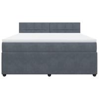 Boxspring met matras fluweel donkergrijs 180x200 cm - thumbnail