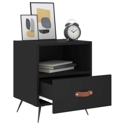 Nachtkastjes 2 st 40x35x47,5 cm bewerkt hout zwart