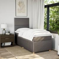Boxspring met matras stof taupe 90x200 cm - thumbnail