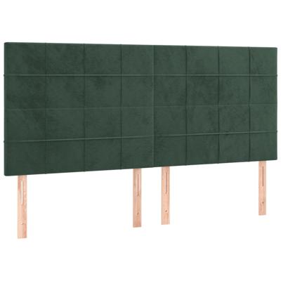 Boxspring met matras fluweel donkergroen 140x190 cm