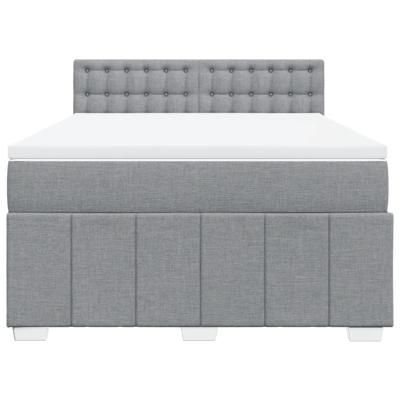 Boxspring met matras stof lichtgrijs 160x200 cm
