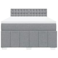 Boxspring met matras stof lichtgrijs 160x200 cm - thumbnail