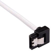 Corsair Premium SATA3-kabel, schuin/recht (6 Gbps, 30 cm, 90 graden), met ommanteling, wit - thumbnail